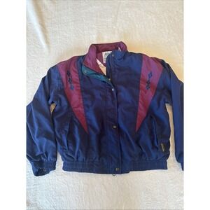 Vintage Tourney Gore-Tex Jacket Women's M Color Panel‎ 80s Retro Sporty Full Zip